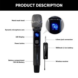 Buy SonicGear Wireless Microphone - WM3000UL - 1xHandset Wireless UHF Microphone... in Cyprus, Nicosia, Limassol, Larnaka, Pafos