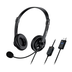 Genius HS-230U Headset - USB-A Inline Control Soft Ear Cups (Boxed) — Buy in Cyprus with Fast Delivery