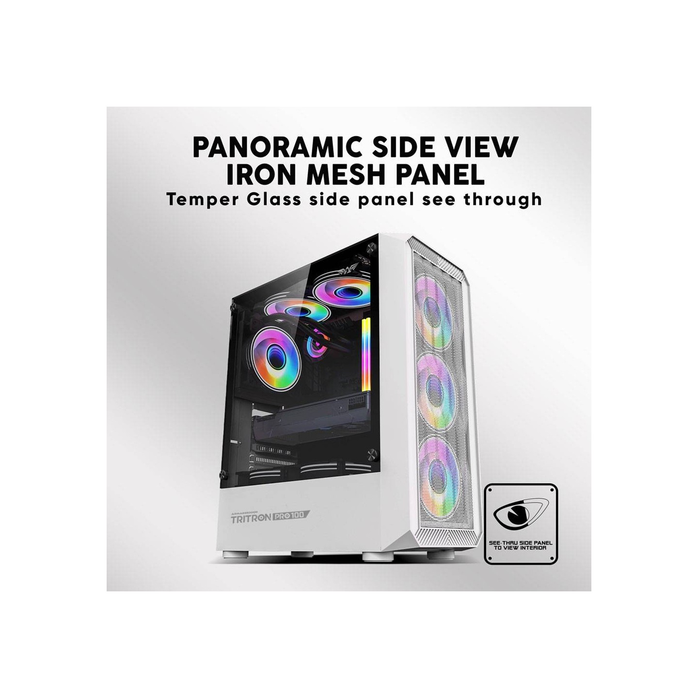 Armaggeddon Tritron Pro 100 ATX 4xARGB Black (Boxed) — Buy in Cyprus with Fast Delivery