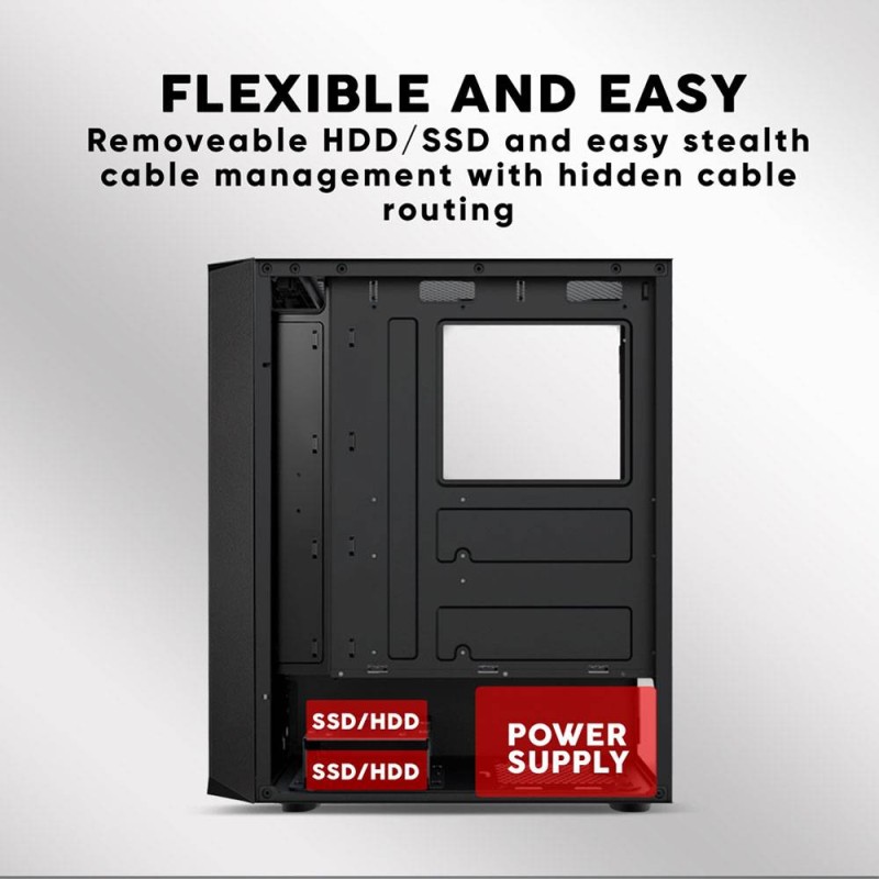 Buy Armaggeddon Gaming Case - TRITRON PRO 100 - ATX 4xARGB Black in Cyprus, Nicosia, Limassol, Larnaka, Pafos