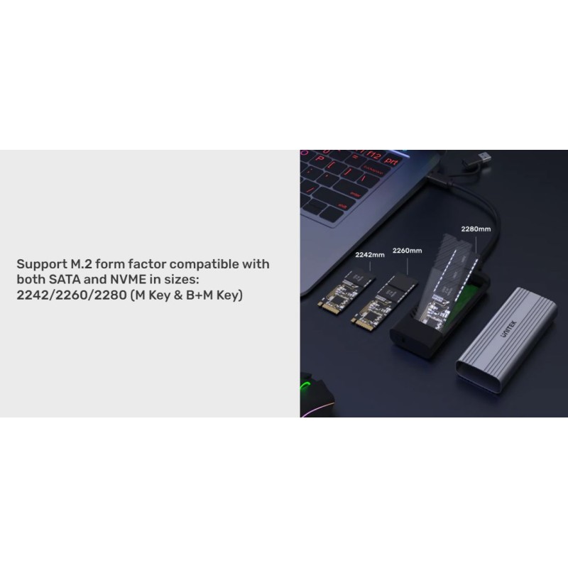 Buy Unitek SolidForce Reefer USB-C 3.2 M.2 NVMe Alum Enclosure - S1225A - USB-C ... in Cyprus, Nicosia, Limassol, Larnaka, Pafos