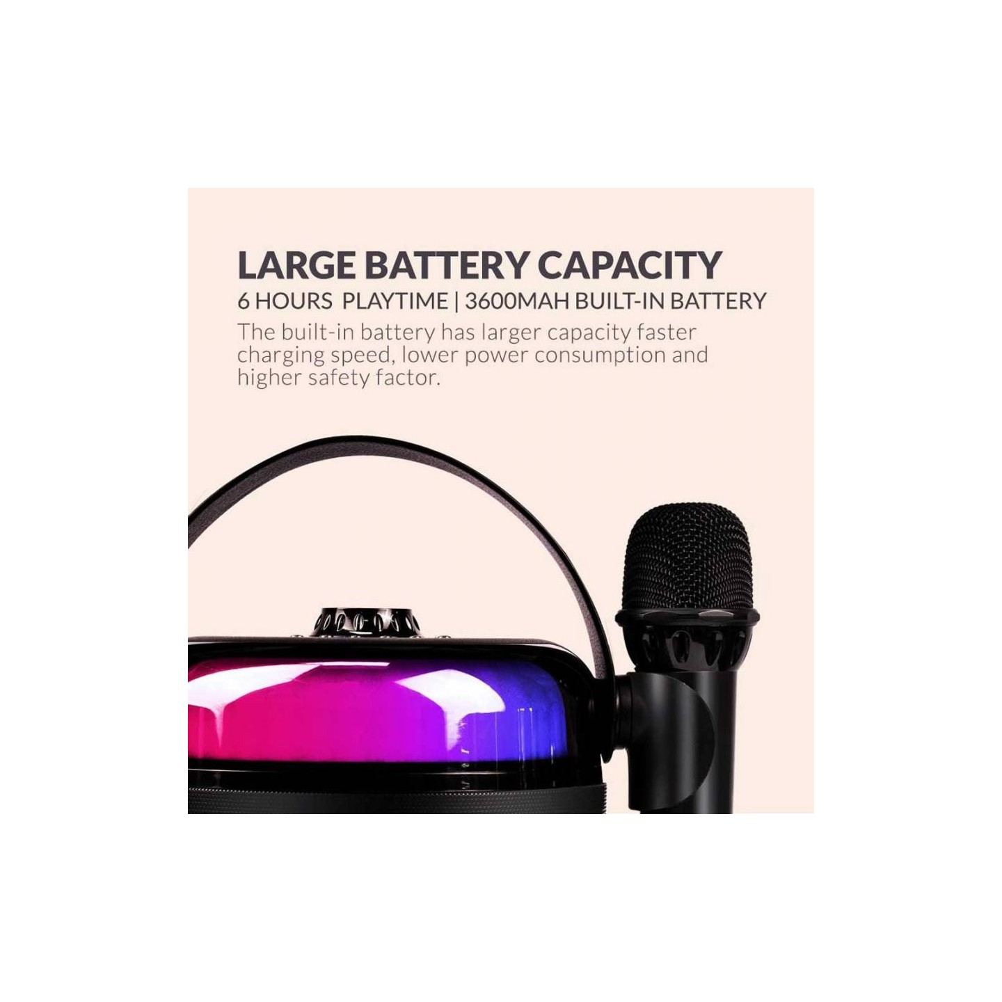 "SonicGear Portable Karaoke Kids Speaker BT Wireless Dual Mics iOX - K800 - Black" — Buy in Cyprus with Fast Delivery