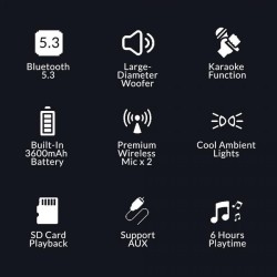 Buy "SonicGear Portable Karaoke Kids Speaker BT Wireless Dual Mics iOX - K800 - ... in Cyprus, Nicosia, Limassol, Larnaka, Pafos