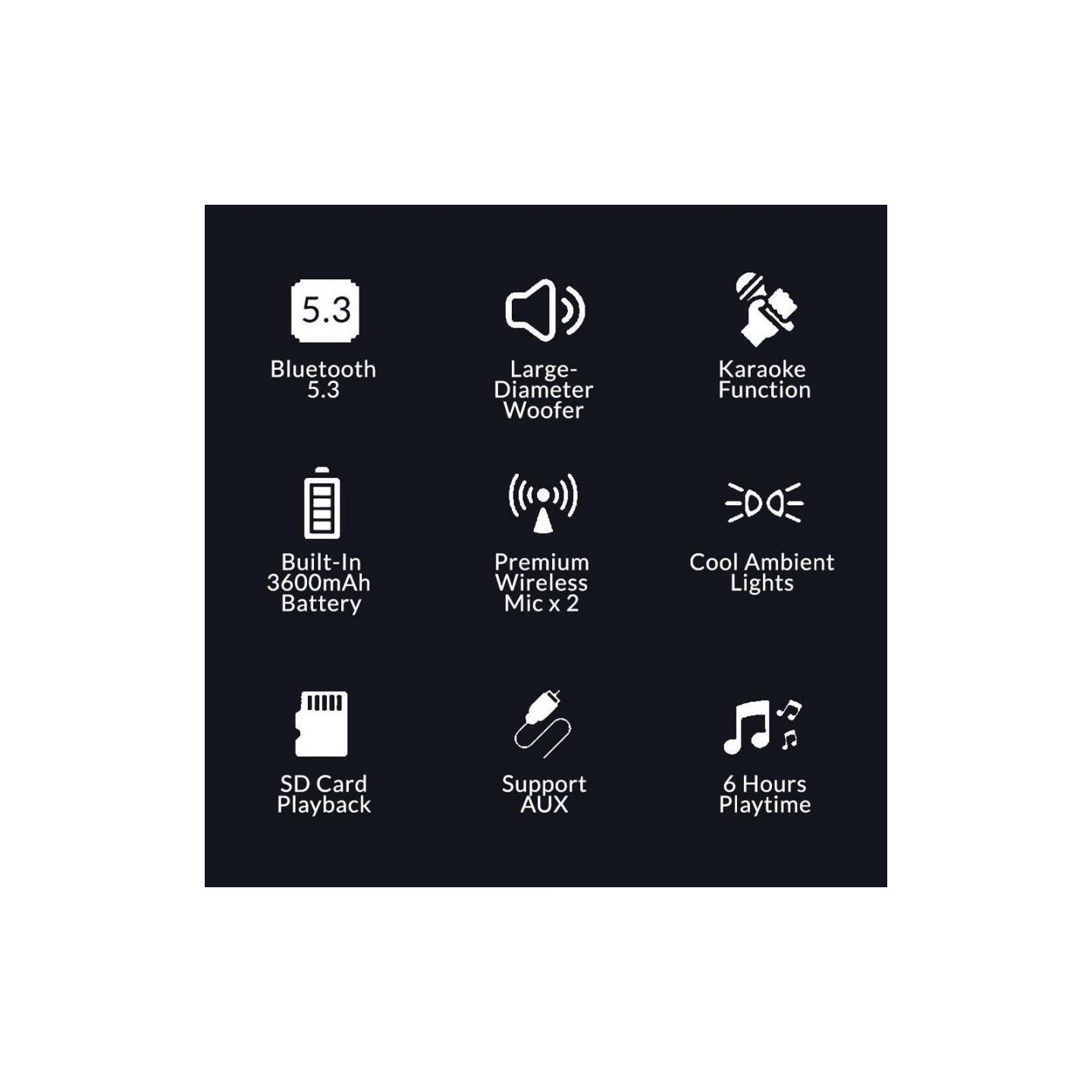 "SonicGear Portable Karaoke Kids Speaker BT Wireless Dual Mics iOX - K800 - Black" — Buy in Cyprus with Fast Delivery