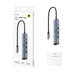 Cudy UH605 5-in-1 USB-C Hub Gigabit LAN 3x USB 3.2 - EAN 6971690794408 — Armenius Store Cyprus