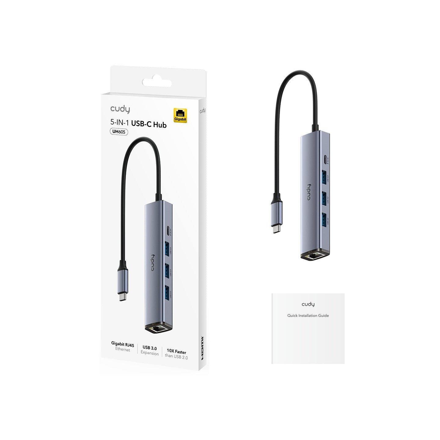 Cudy Hub - UH605 - USB-C 1xGigabit Lan 3xUSB-A 1xUSB-C — Buy in Cyprus with Fast Delivery