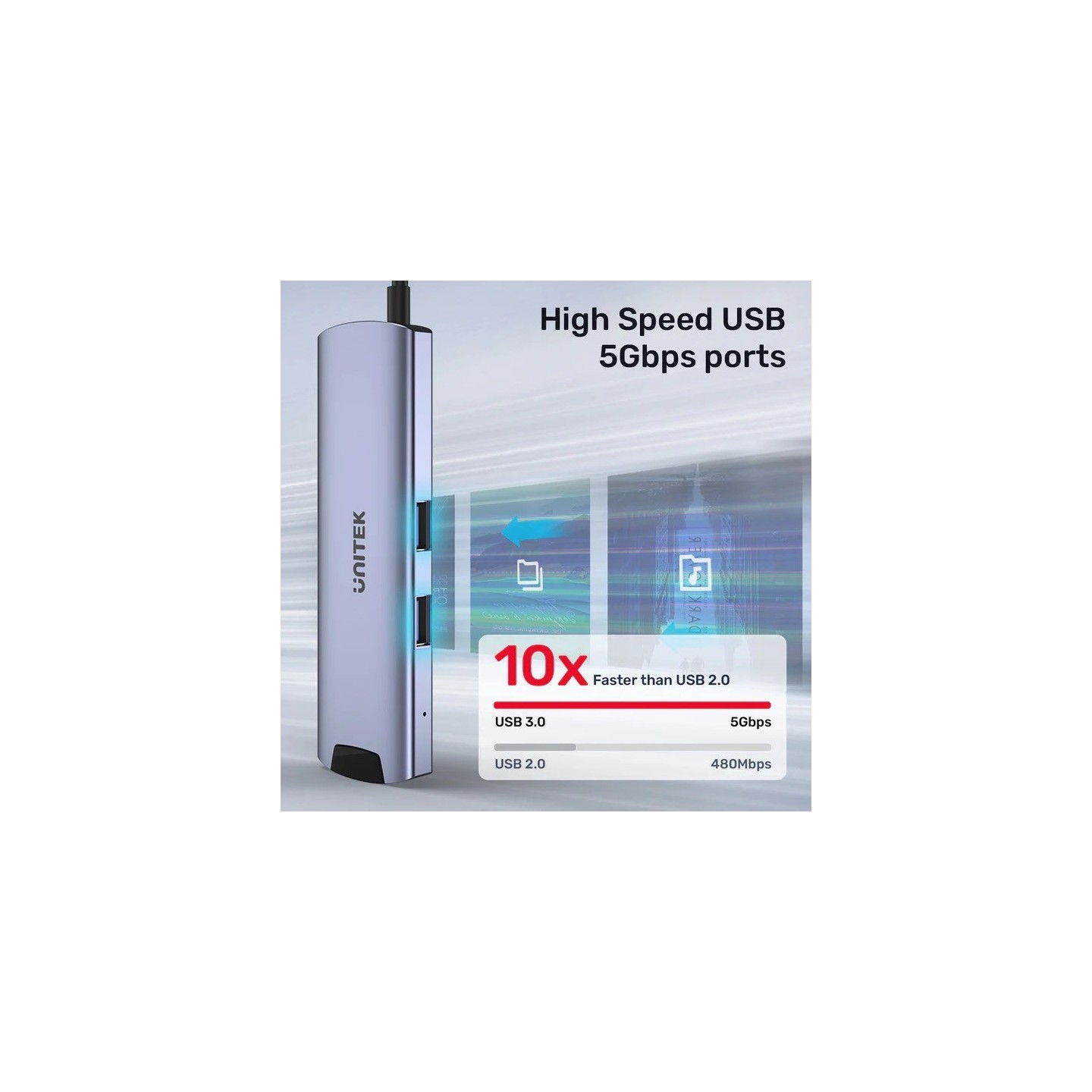 Unitek H1112F USB-C 6-in-1 Hub HDMI 4K PD100W Gigabit Ethernet — Armenius Store Cyprus