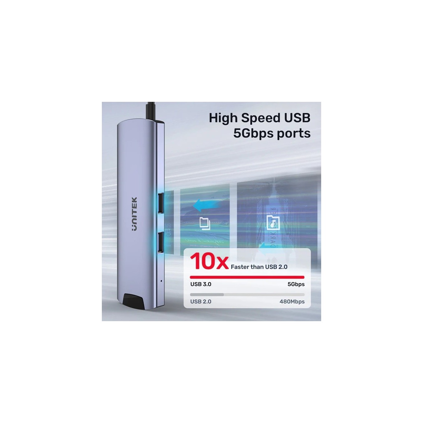 Unitek H1112F USB-C Hub – 2x USB3.0 HDMI 4K PD100W | Armenius Store