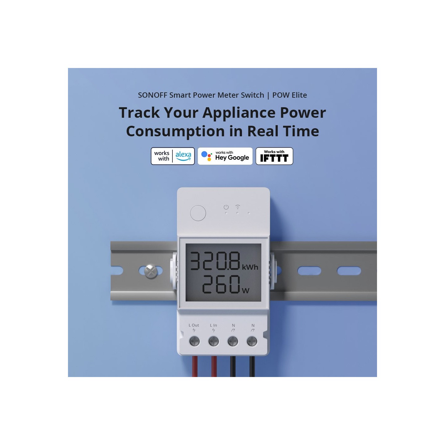 Sonoff WiFi Smart Switch POW Elite Smart Power Meter - POWR320D - 20A — Buy in Cyprus with Fast Delivery