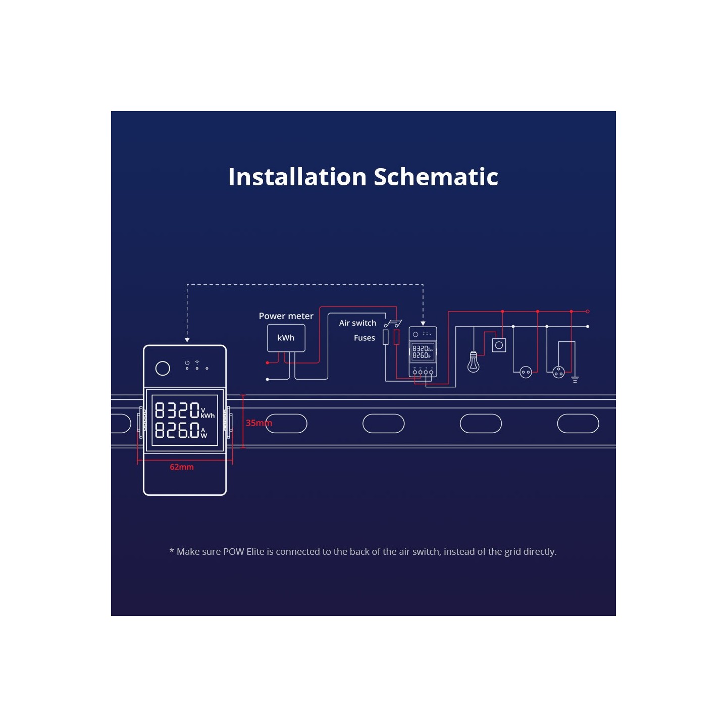 Sonoff WiFi Smart Switch POW Elite Smart Power Meter - POWR320D - 20A — Buy in Cyprus with Fast Delivery