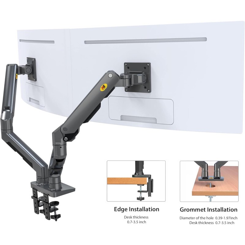 Buy NBMounts Desk Monitor Mount - G65 - Dual Arm Heavy Duty Gas Desk Monitor Mount in Cyprus, Nicosia, Limassol, Larnaka, Pafos