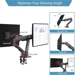 NB North Bayou G65 Dual Arm Heavy Duty Gas Monitor Mount (Boxed) — Buy in Cyprus with Fast Delivery