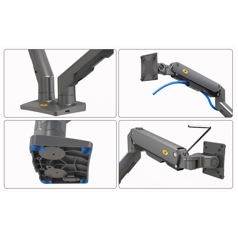 Buy NBMounts Desk Monitor Mount - G65 - Dual Arm Heavy Duty Gas Desk Monitor Mount in Cyprus, Nicosia, Limassol, Larnaka, Pafos