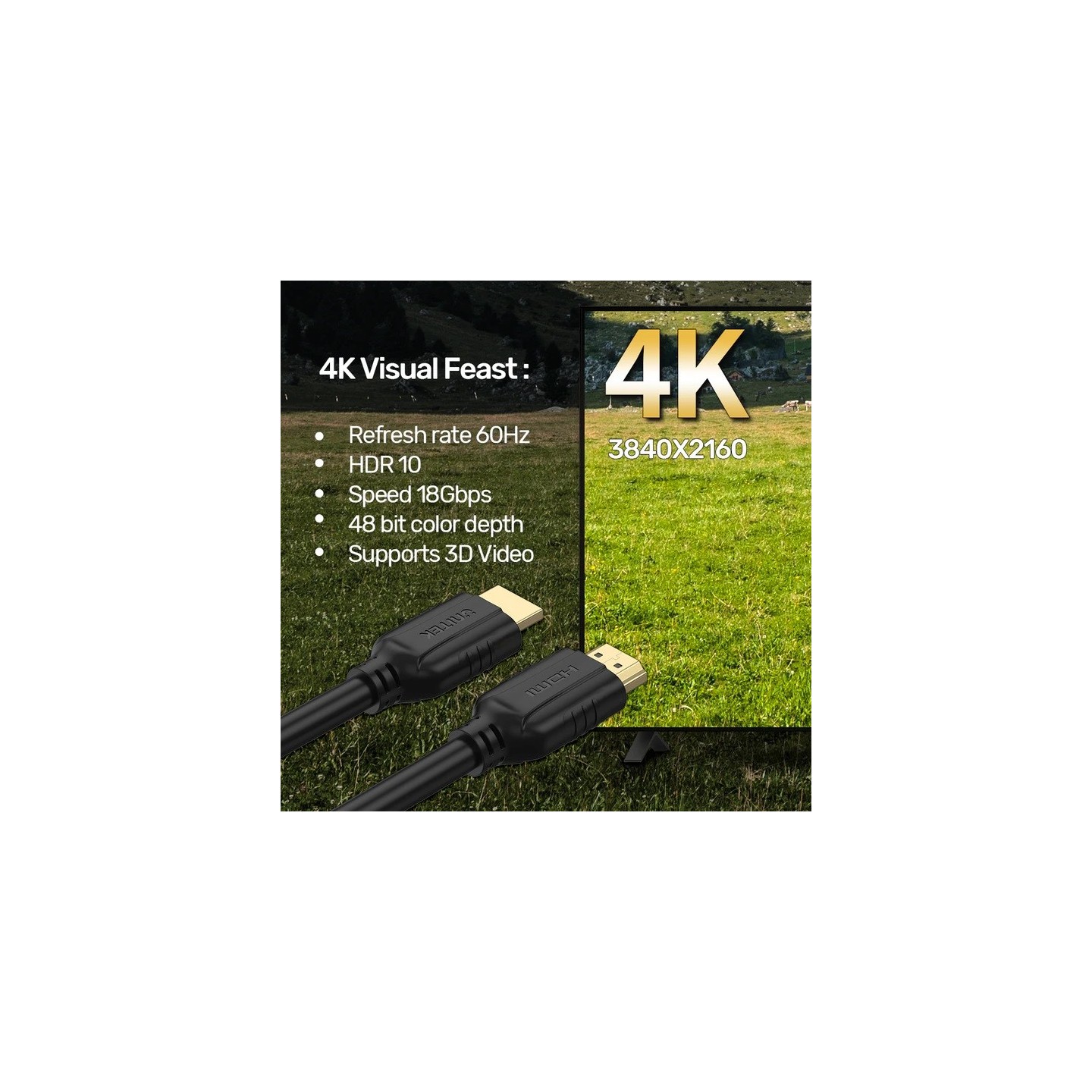 Unitek HDMI 2.0 Cable 5.0m CCS Economy - C11079BK-5M - HDMI 2.0 Cable 5.0m CCS Economy — Buy in Cyprus with Fast Delivery