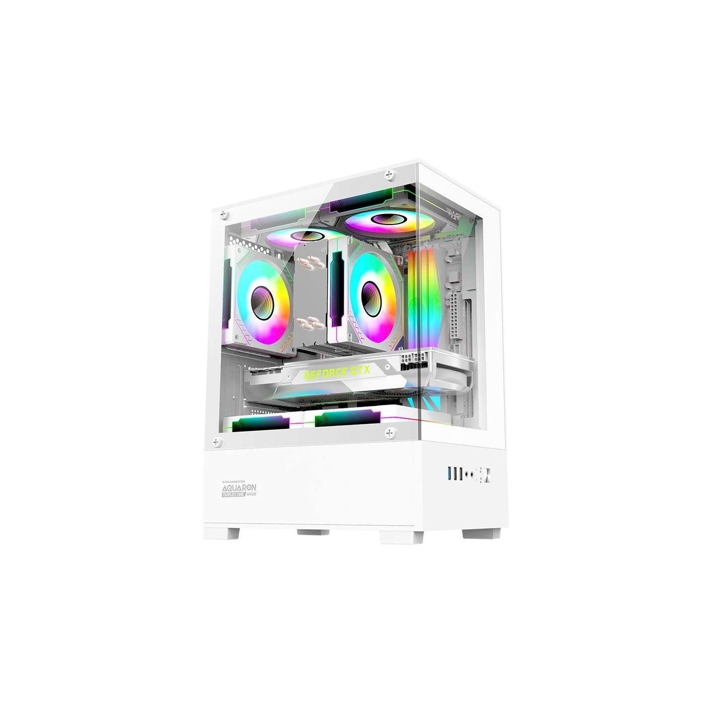 Armaggeddon Aquaron Duplex ONE White M-ATX +3xARGB (Boxed) — Buy in Cyprus with Fast Delivery