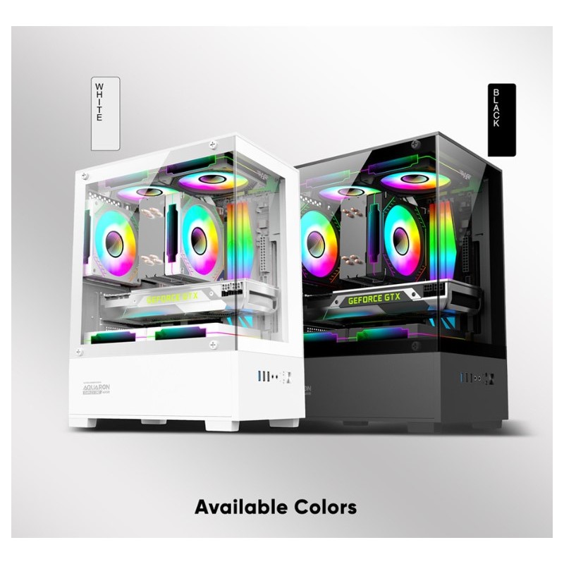 Buy Armaggeddon Gaming Case - M-ATX AQUARON Duplex ONE White + 3xARGB in Cyprus, Nicosia, Limassol, Larnaka, Pafos