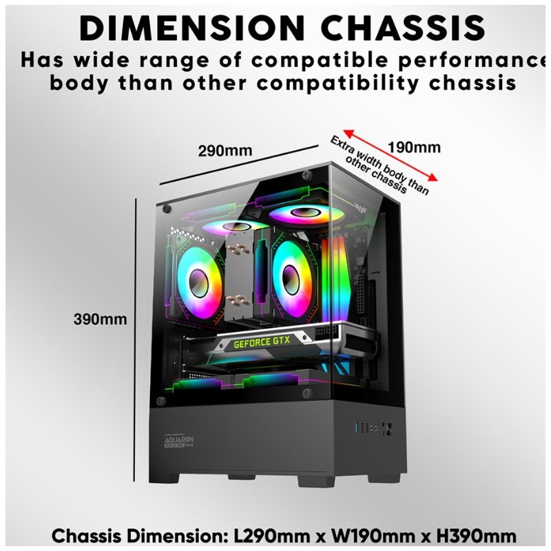 Buy Armaggeddon Gaming Case - M-ATX AQUARON Duplex ONE White + 3xARGB in Cyprus, Nicosia, Limassol, Larnaka, Pafos