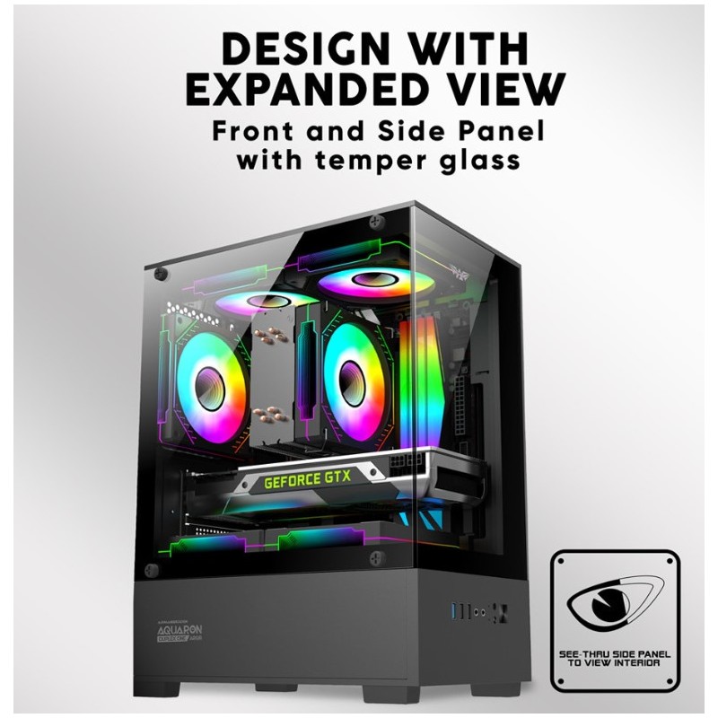 Buy Armaggeddon Gaming Case - M-ATX AQUARON Duplex ONE White + 3xARGB in Cyprus, Nicosia, Limassol, Larnaka, Pafos
