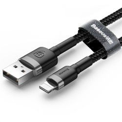 Buy Baseus Cafule Braided Lightning Cable - 2.4A - 1.0m - Grey in Cyprus, Nicosia, Limassol, Larnaka, Pafos