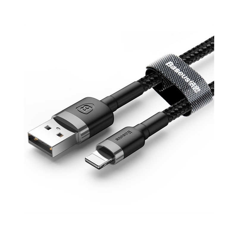 Buy Baseus Cafule Braided Lightning Cable - 2.4A - 1.0m - Grey in Cyprus, Nicosia, Limassol, Larnaka, Pafos