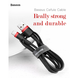 Buy Baseus Cafule Braided Lightning Cable - 2.4A - 1.0m - Grey in Cyprus, Nicosia, Limassol, Larnaka, Pafos