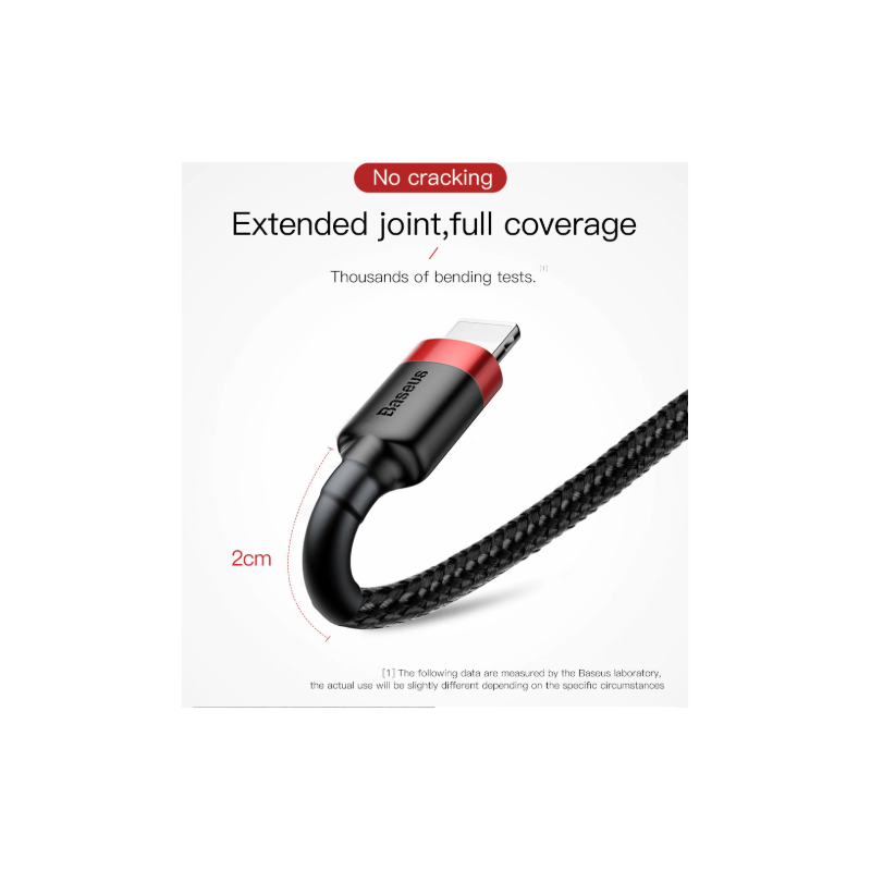 Buy Baseus Cafule Braided Lightning Cable - 2.4A - 1.0m - Grey in Cyprus, Nicosia, Limassol, Larnaka, Pafos