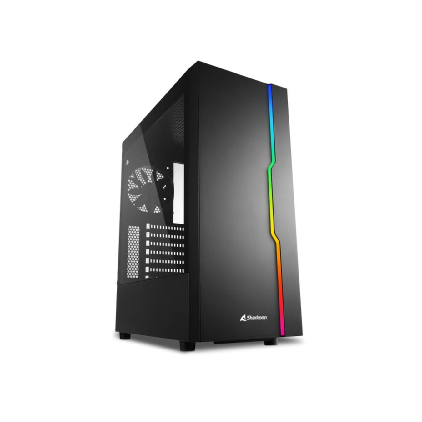 Sharkoon RGB Slider - Mid Tower PC Case - Black, Tempered Glass, RGB, ATX/mATX/Mini-ITX, 335mm GPU