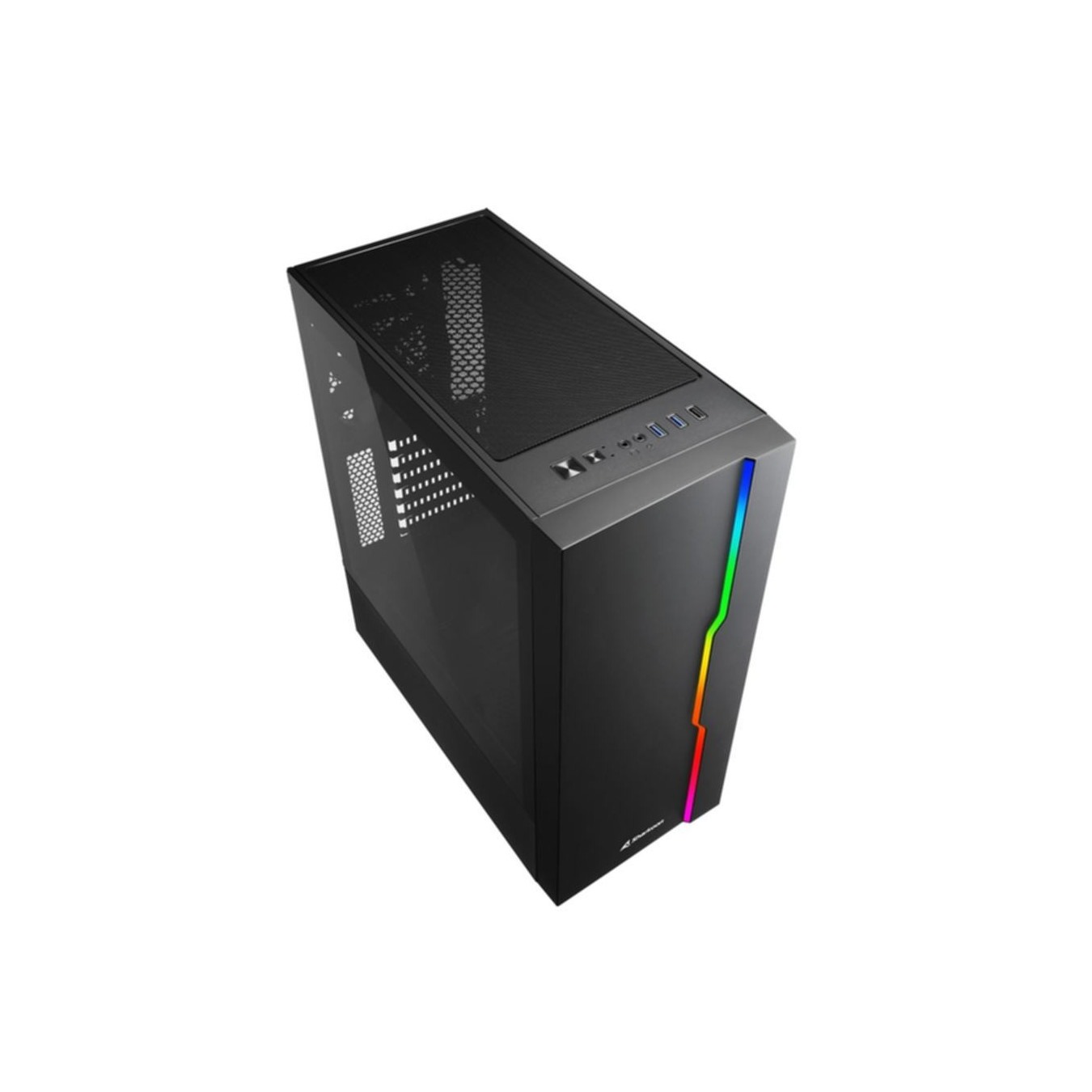 Sharkoon RGB Slider - Mid Tower PC Case - Black, Tempered Glass, RGB, ATX/mATX/Mini-ITX, 335mm GPU
