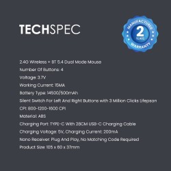 Alcatroz AIRMOUSE DUO 6 Silent Wireless/BT Mouse 800-1600 DPI - Black (2025) (Boxed) — Buy in Cyprus with Fast Delivery