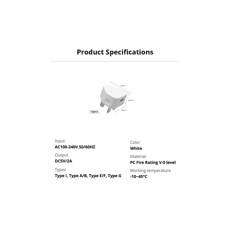 Buy Sonoff 5V USB Power Adapter - 5V USB Power Adapter in Cyprus, Nicosia, Limassol, Larnaka, Pafos