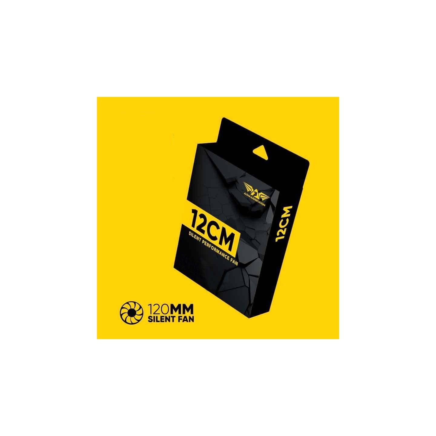 Armaggeddon SILENT-12 120mm Case Fan - Hydro Bearing 1100 RPM 30.5 CFM Black - SILENT12BLK (Boxed)