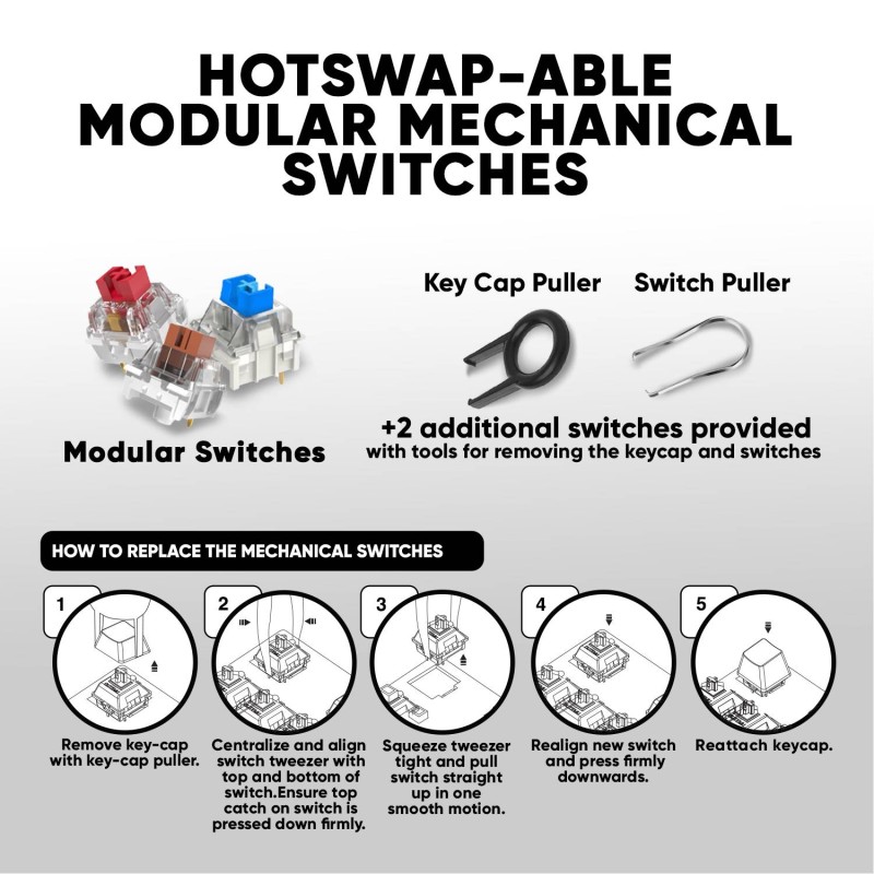 Buy Armaggeddon MKA-7C White Mechanical Gaming Keyboard 104 Keys Clicky Blue Keys in Cyprus, Nicosia, Limassol, Larnaka, Pafos