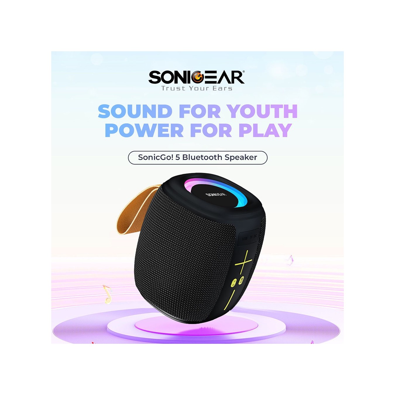 SonicGear Portable Speaker - SONICGO! 5 - TWS BT USB FM RGB Carbon Black — Buy in Cyprus with Fast Delivery