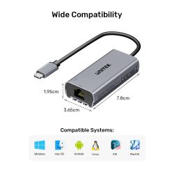 Unitek Converter USB-C to LAN - U1343A - 5GbE Ethernet — Buy in Cyprus with Fast Delivery