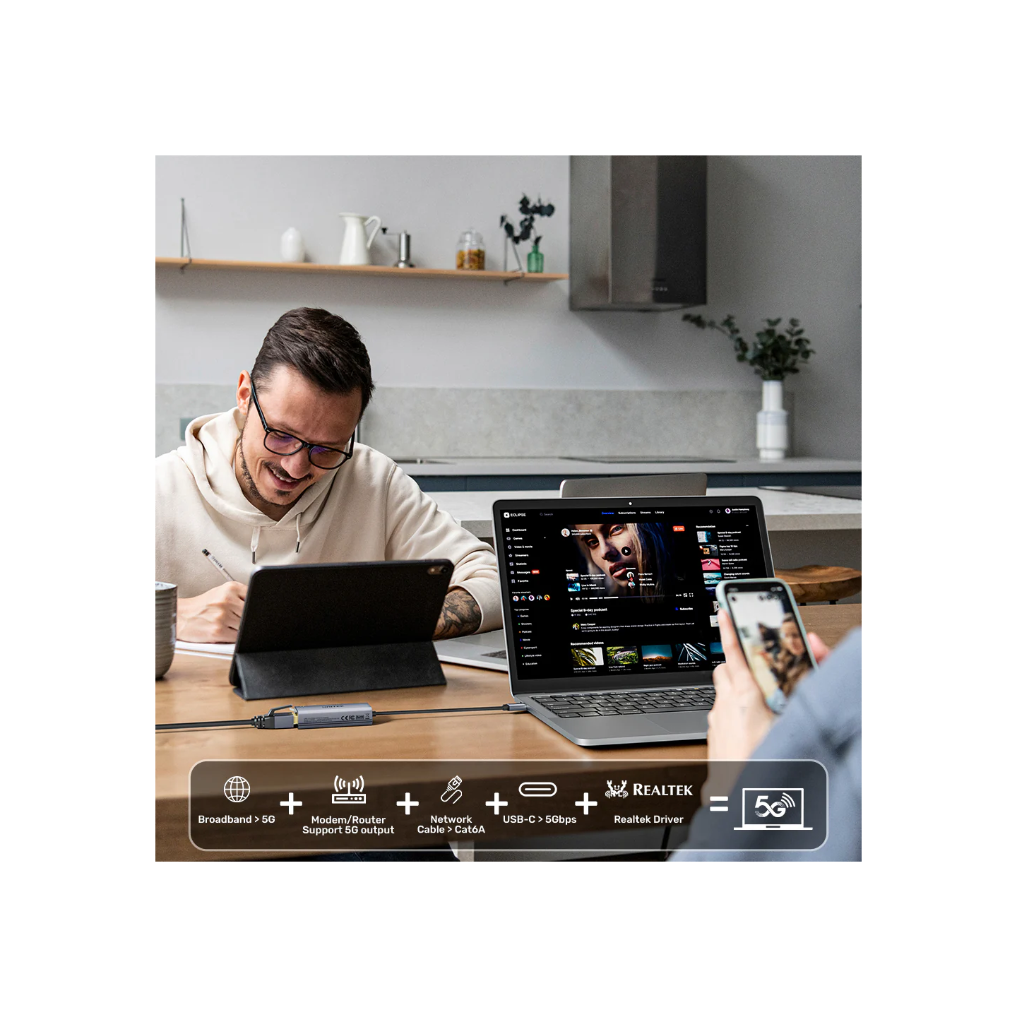 Unitek Converter USB-C to LAN - U1343A - 5GbE Ethernet — Buy in Cyprus with Fast Delivery