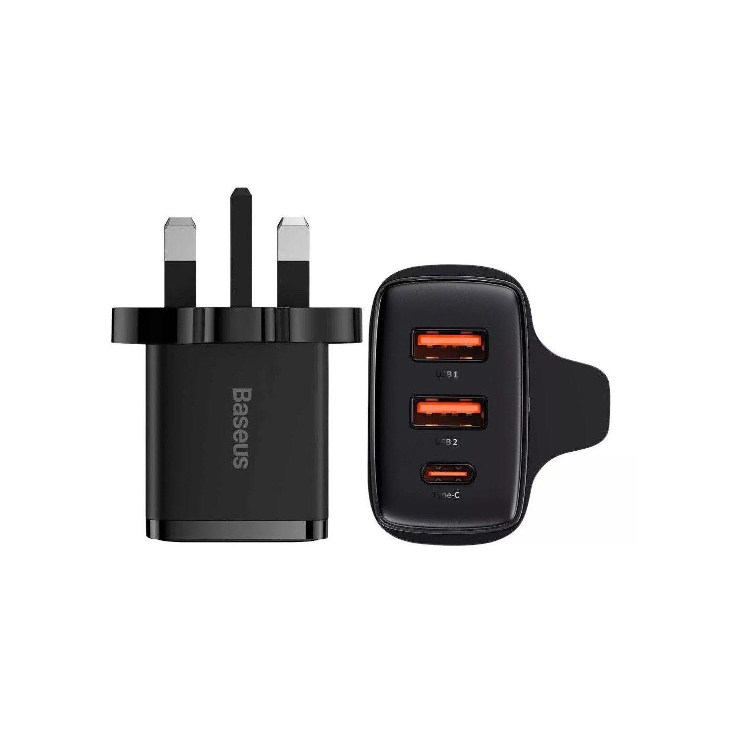 Baseus Charger Wall - 30W USB-C 2xUSB-A UK Black — Buy in Cyprus with Fast Delivery