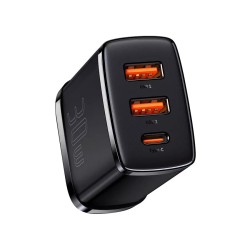 Buy Baseus Charger Wall - 30W USB-C 2xUSB-A UK Black in Cyprus, Nicosia, Limassol, Larnaka, Pafos