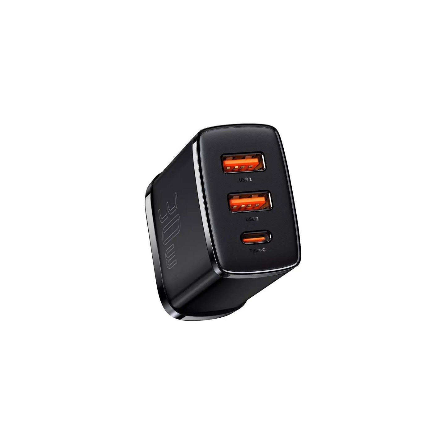 Baseus Charger Wall - 30W USB-C 2xUSB-A UK Black — Buy in Cyprus with Fast Delivery