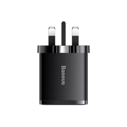 Buy Baseus Charger Wall - 30W USB-C 2xUSB-A UK Black in Cyprus, Nicosia, Limassol, Larnaka, Pafos