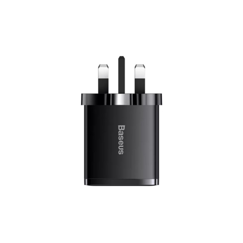 Buy Baseus Charger Wall - 30W USB-C 2xUSB-A UK Black in Cyprus, Nicosia, Limassol, Larnaka, Pafos
