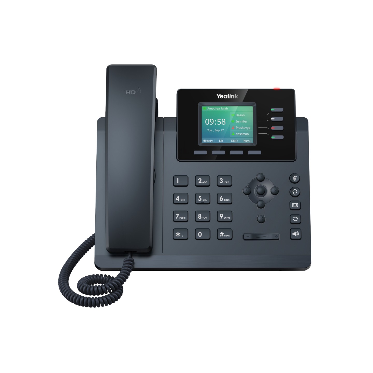 Yealink IP Phone Desktop PoE 2.4'' Gigabit, Color Screen, USB & Wi-Fi - T34W - without Power Supply