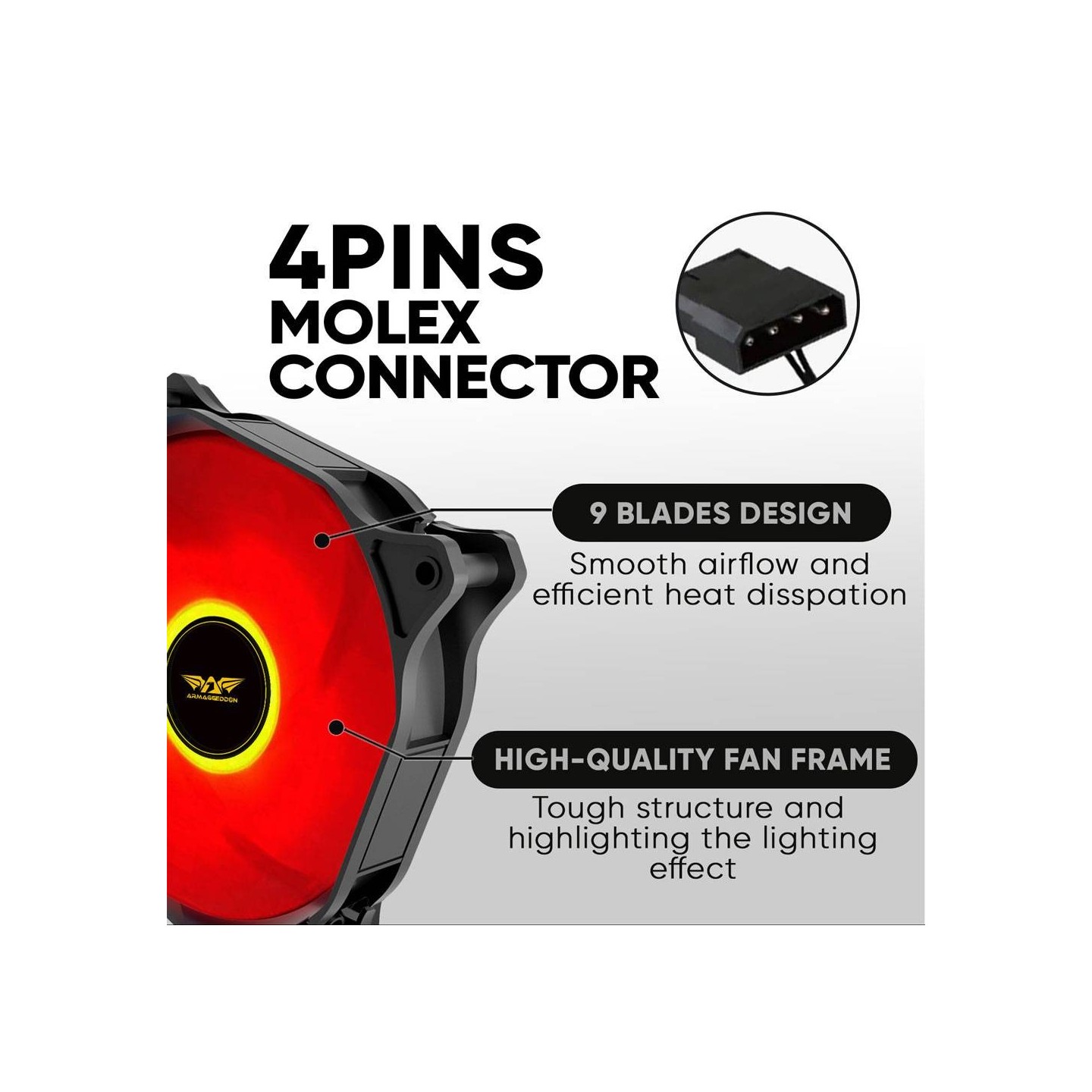 Armaggeddon Core-12 Red 120mm Case Fan CORE12RED (Boxed) — Buy in Cyprus with Fast Delivery