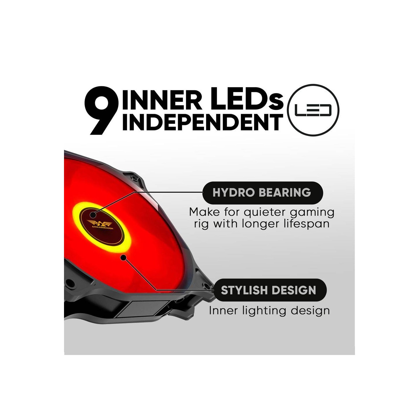 Armaggeddon Core-12 Red 120mm Case Fan CORE12RED (Boxed) — Buy in Cyprus with Fast Delivery