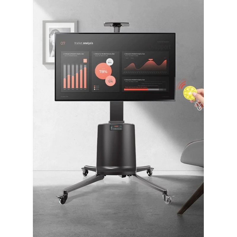 Buy NBMounts Motorized TV Trolley - TW85 - up to 85'' & 68Kg Max Height 1.65m in Cyprus, Nicosia, Limassol, Larnaka, Pafos