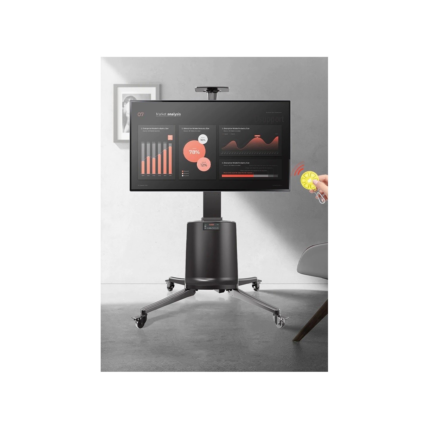 NBMounts Motorized TV Trolley - TW85 - up to 85'' & 68Kg Max Height 1.65m — Buy in Cyprus with Fast Delivery