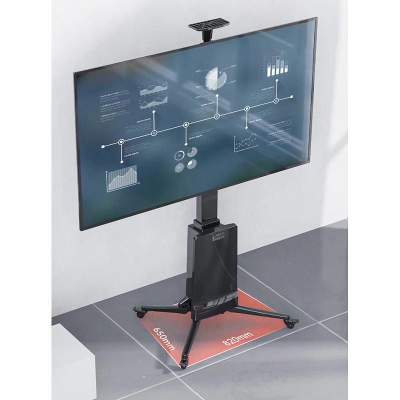 Buy NBMounts Motorized TV Trolley - TW85 - up to 85'' & 68Kg Max Height 1.65m in Cyprus, Nicosia, Limassol, Larnaka, Pafos