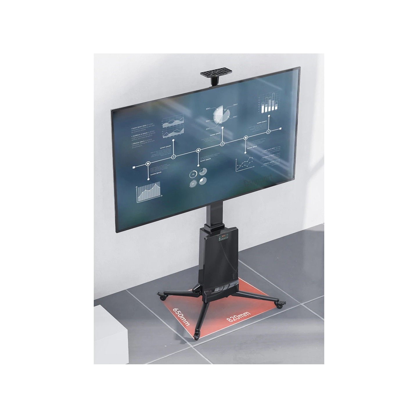 NBMounts Motorized TV Trolley - TW85 - up to 85'' & 68Kg Max Height 1.65m — Buy in Cyprus with Fast Delivery