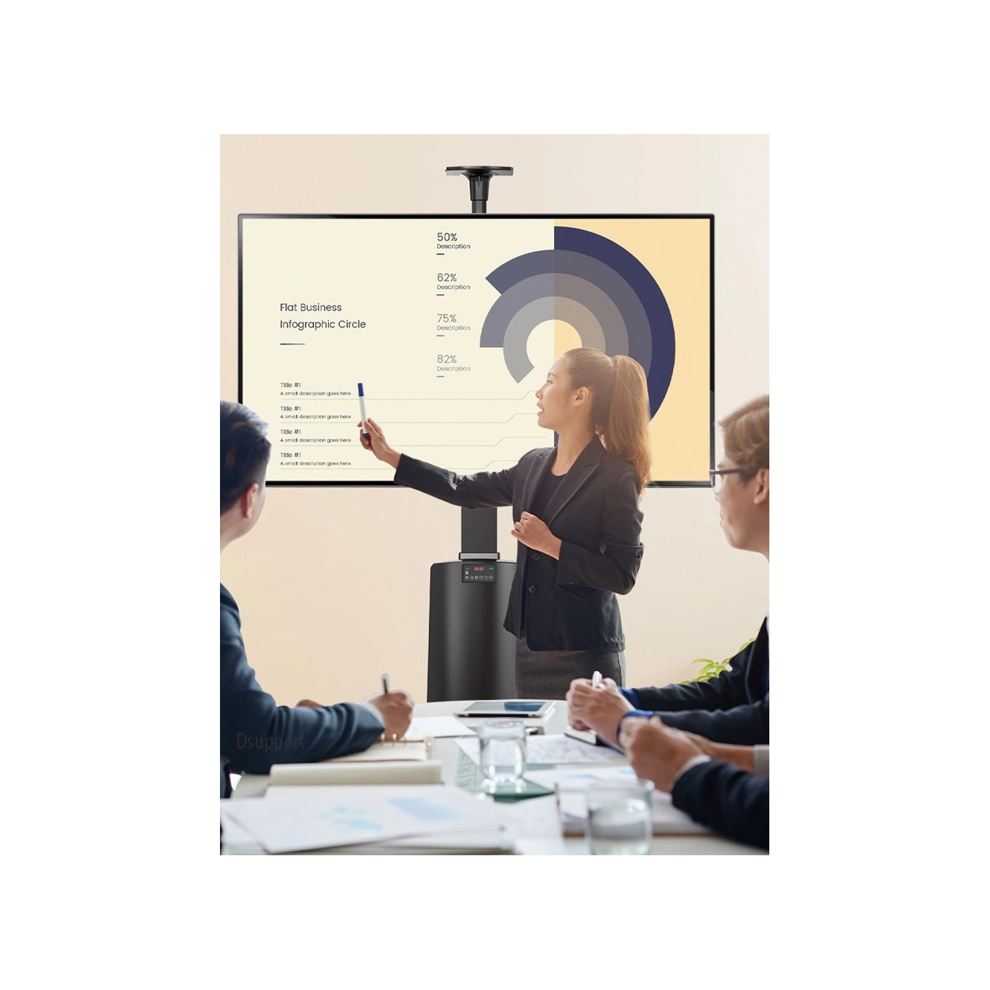 NBMounts Motorized TV Trolley - TW85 - up to 85'' & 68Kg Max Height 1.65m — Buy in Cyprus with Fast Delivery