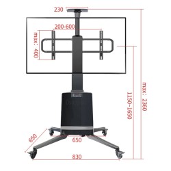 Buy NBMounts Motorized TV Trolley - TW85 - up to 85'' & 68Kg Max Height 1.65m in Cyprus, Nicosia, Limassol, Larnaka, Pafos
