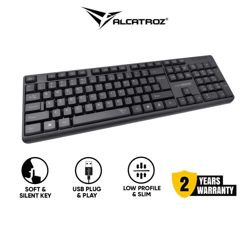 Alcatroz KB1000 Silent Wired Keyboard - 104 Keys (Boxed) — Buy in Cyprus with Fast Delivery